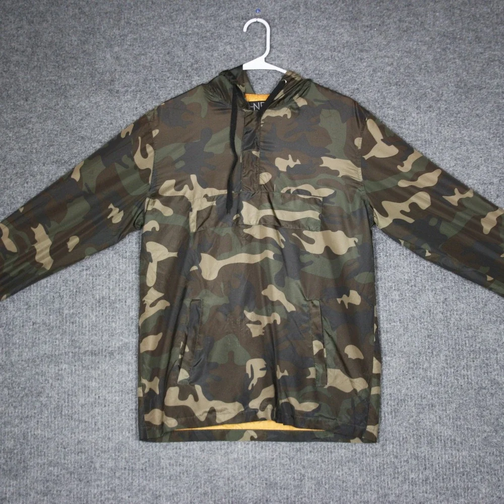 O-NET Camo Anorak Windbreaker Jacket Mens Medium‎ Lightweight Hooded Pullover